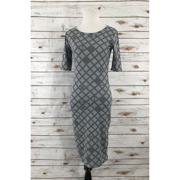 LuLaRoe Woman's Square Diamond‎ Gray Julia Dress XXS Classic work casual dress - Picture 1 of 8